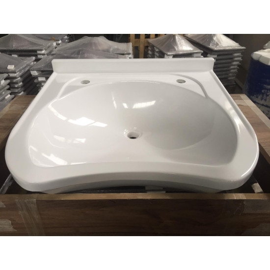 Dökme Akrilik Berber Lavabosu Beyaz 60x60 cm - Akrilik Lavabo