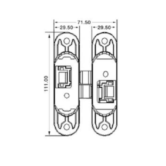 Canex Akordiyon Menteşe 110 mm SOL Ayarlı  ( Ayarlı Zamak Merkez ) - Akordiyon Menteşeler