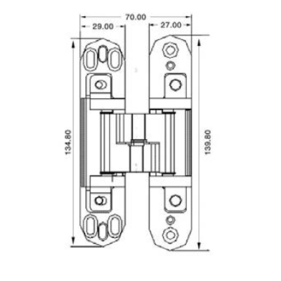 Canex Akordiyon Menteşe Ayarlı 135 mm-Merkez Zamak - Akordiyon Menteşeler