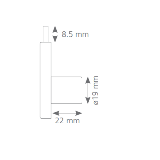 Canex Kare Çekmece Kilidi D 19 mm X L 22 mm - Mobilya Kilitleri