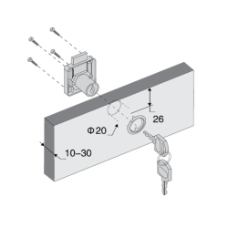 Canex Kare Çekmece Kildi - Zamak D 19 mm X L 22 mm
