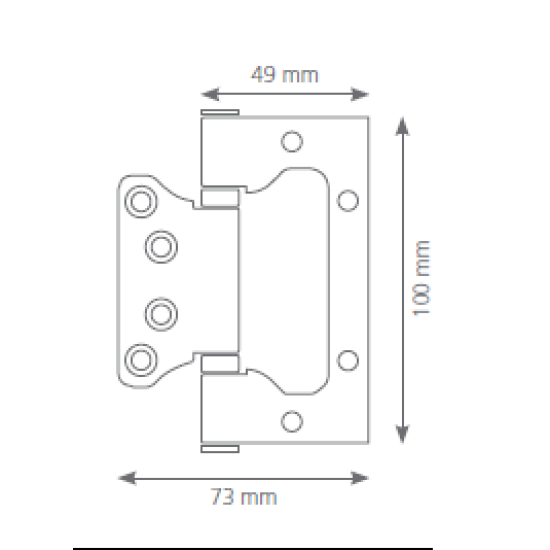 Canex  Palanmaz Menteşe  Oval  ( Yönsüz )  2.2 mm - Paslanmaz Gizli Menteşeler