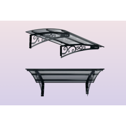 Metal Taşıyıcılı Kapı Üstü Pratik Sundurma Antrasit - Şeffaf Levha 110 x 80 Md2