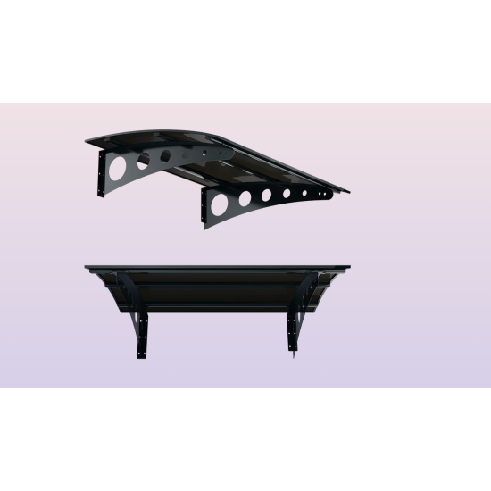Metal Taşıyıcılı Kapı Üstü Pratik Sundurma Antrasit - Siyah Levha 250 x 150 Md1 - Metal Taşıyıcı Kapı Üstü Pratik Sundurma
