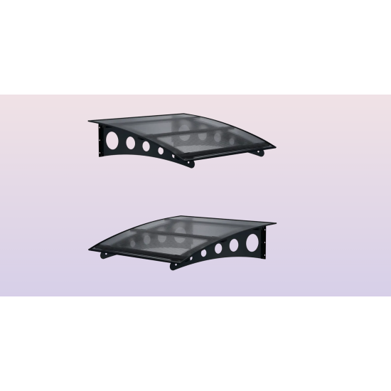Metal Taşıyıcılı Kapı Üstü Pratik Sundurma Antrasit - Siyah Levha 130 x 120 Md1 - Metal Taşıyıcı Kapı Üstü Pratik Sundurma