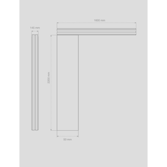 Alüminyum Işıklı Sundurma Vera Viela Mono Right 200 cm x 90 cm Ledli Posta Kutulu - Alüminyum Işıklı Sundurma