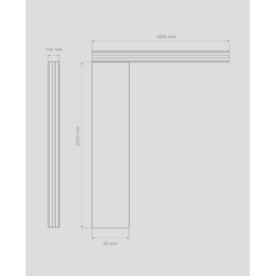 Alüminyum Işıklı Sundurma Vera Viela Mono Left 200 cm x 90 cm Ledli Posta Kutulu - Alüminyum Işıklı Sundurma