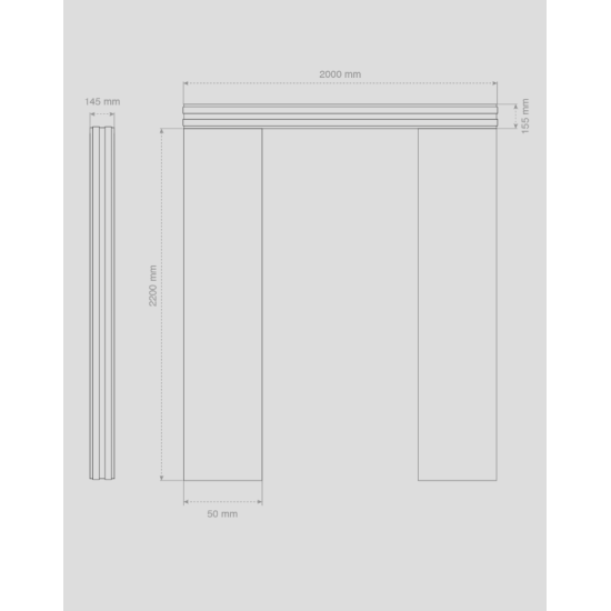 Alüminyum Işıklı Sundurma Vera Viela 200 cm x 90 cm Ledli Posta Kutulu - Alüminyum Işıklı Sundurma