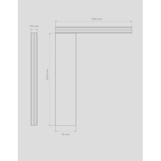 Alüminyum Işıklı Sundurma Vera Mono Left 200 cm x 90 cm Ledli Posta Kutulu - Alüminyum Işıklı Sundurma