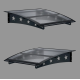 Metal Taşıyıcılı Kapı Üstü Pratik Sundurma Yıldız Modeli Antrasit - Şeffaf Levha 100 x 100 cm - Metal Taşıyıcı Kapı Üstü Pratik Sundurma