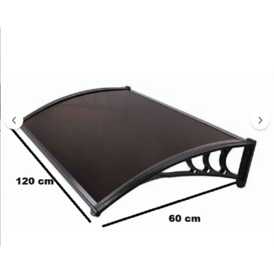 Kapı Üstü Pratik Sundurma 120 X 60 Cm Siyah Ayak-Bronz Levha - Kapı Üstü Pratik Sundurma