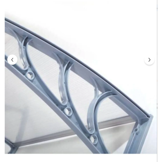 Kapı Üstü Pratik Sundurma 200 X 80 cm  Gri Ayak Şeffaf Levha - Kapı Üstü Pratik Sundurma