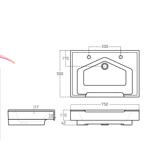 Seramik Kuaför Lavabosu 75 cm Beyaz Erkek Kare Lavabo - Seramik Kuaför Lavaboları