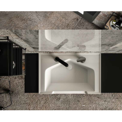 Seramik Kuaför Lavabosu 75 cm Beyaz Erkek Kare Lavabo