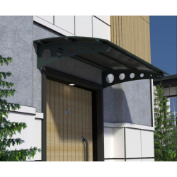 Metal Taşıyıcılı Kapı Üstü Pratik Sundurma Antrasit - Siyah Levha 210 x 135 Md1