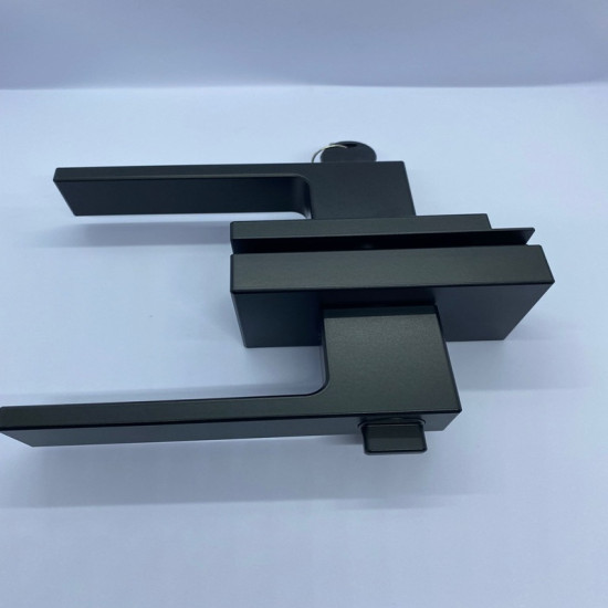 CADSIM Çerçevesiz Rondo Cam Kapı Kolu Siyah