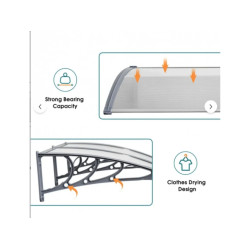 Kapı Pencere Üstü Pratik Sundurma 200 X 80 Gri