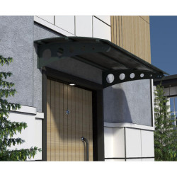 Metal Taşıyıcılı Kapı Üstü Pratik Sundurma Siyah Levha 210 x 120 Md1