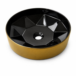 Seramik Çanak Lavabo 42 cm Siyah Gold